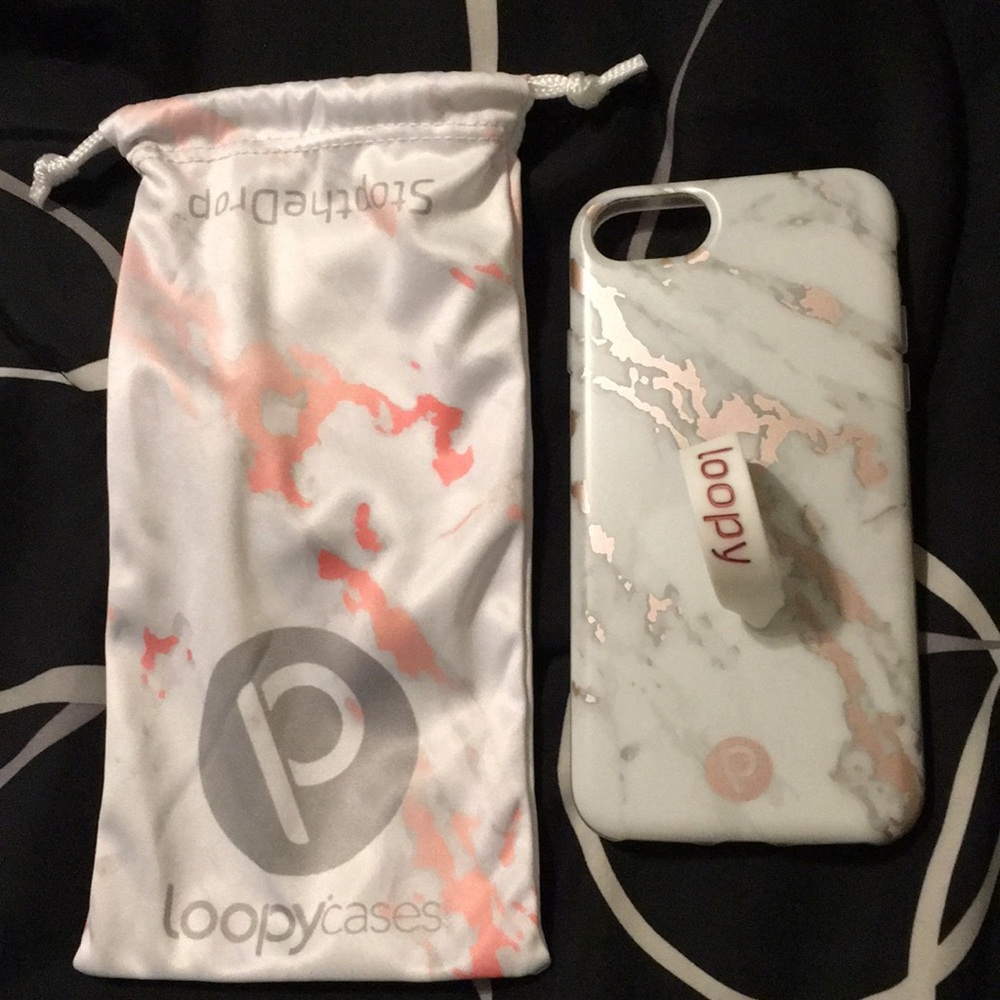 Loopy rose gold marble case